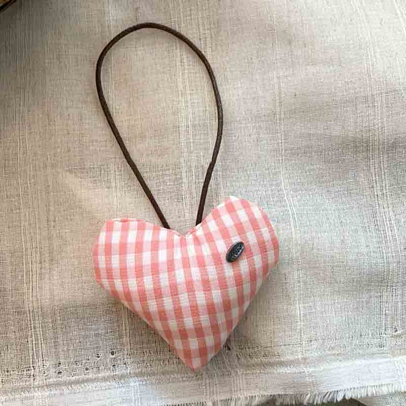 Cute Color Block Heart Keychain Bag Charm