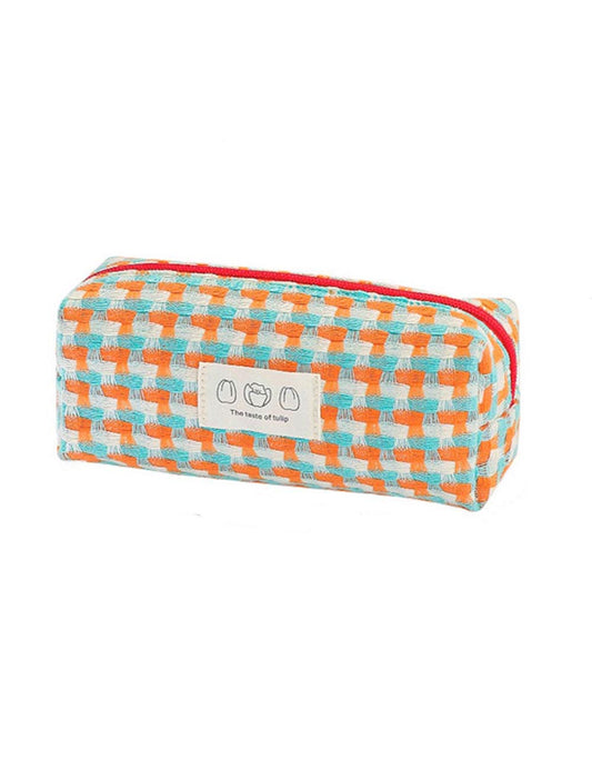 Simple Colorful Woven Pencil Case Pouch