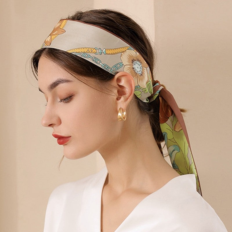 Imitation Silk Print Long Elegant Scarf