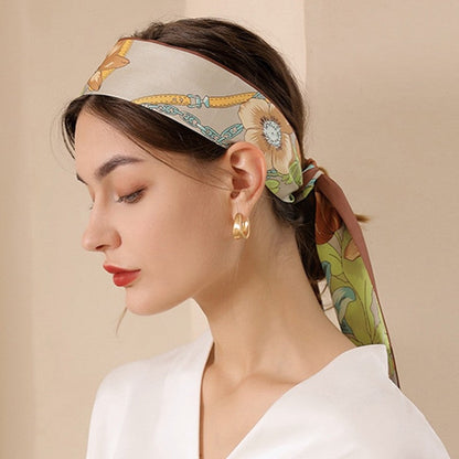 Imitation Silk Print Long Elegant Scarf