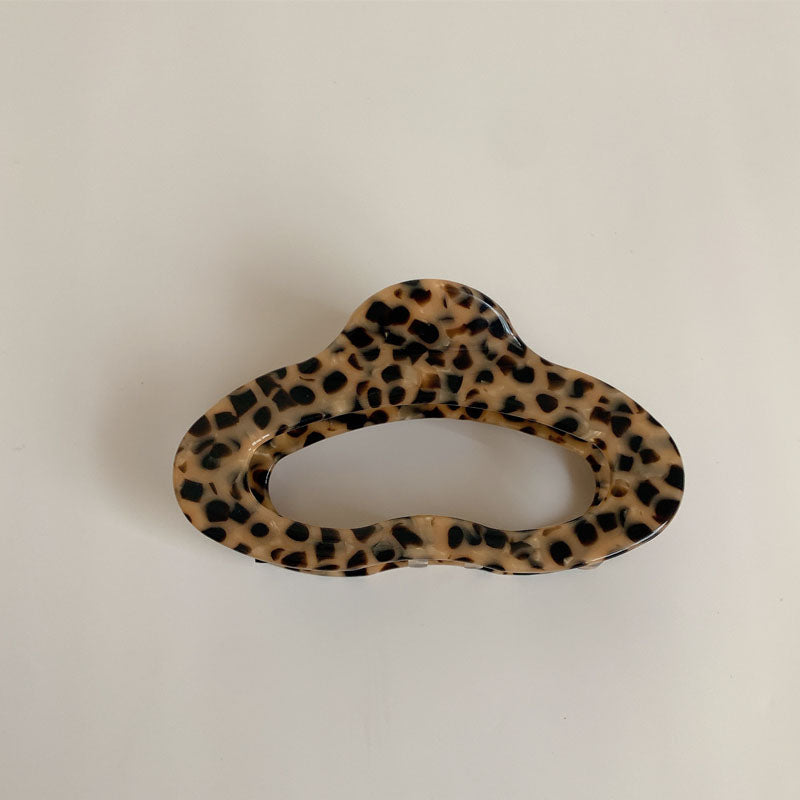 Leopard Print Hollow Geometric Acetate Hair Claw