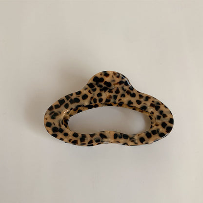 Leopard Print Hollow Geometric Acetate Hair Claw