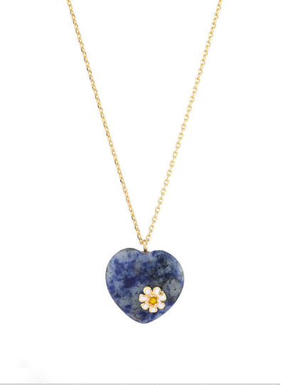 Trendy Heart Pendant Enamel Chain Necklace