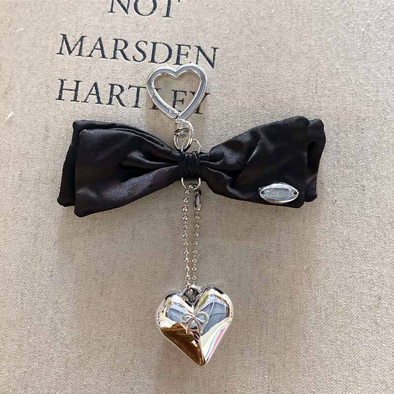 Elegant Stain Bow Knot Heart Chain Bag Charm