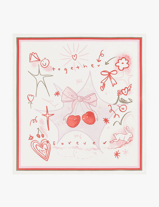 Love Flower Colorful Print Square Scarf