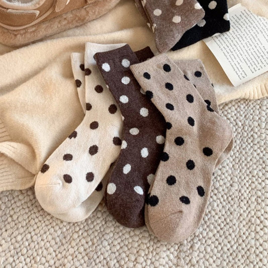 Color Block Thicken  Polka Dot Socks