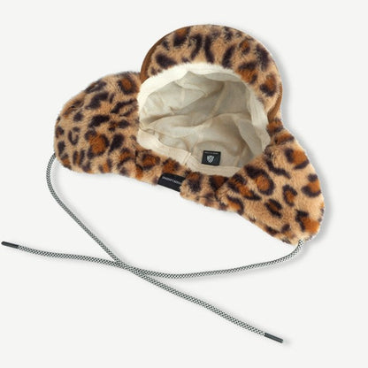 Leopard Print Plushed Warm Hat