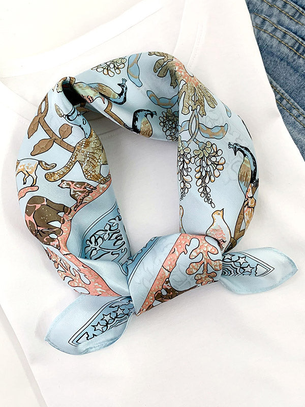 Animal Printed Sun-Protection Small Square Scarf