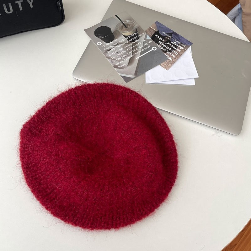 Wool Knit Beret Hat
