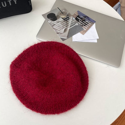 Wool Knit Beret Hat