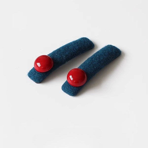 Color Block Ball Decor Hair Clips