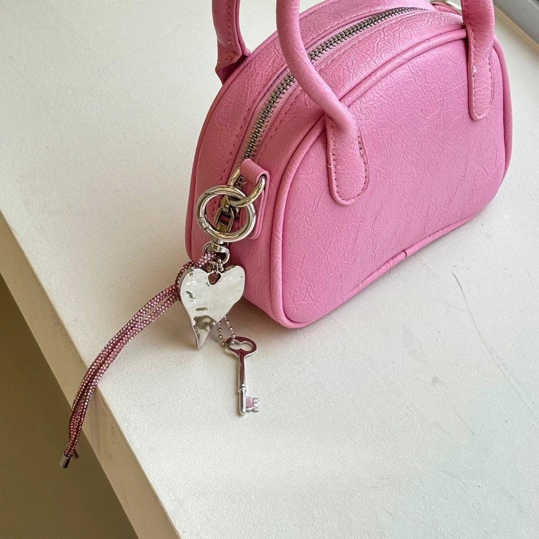 Silver Love Keychain Bag Charms