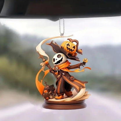 Halloween Pumpkin Bone Car Keychain Ornament
