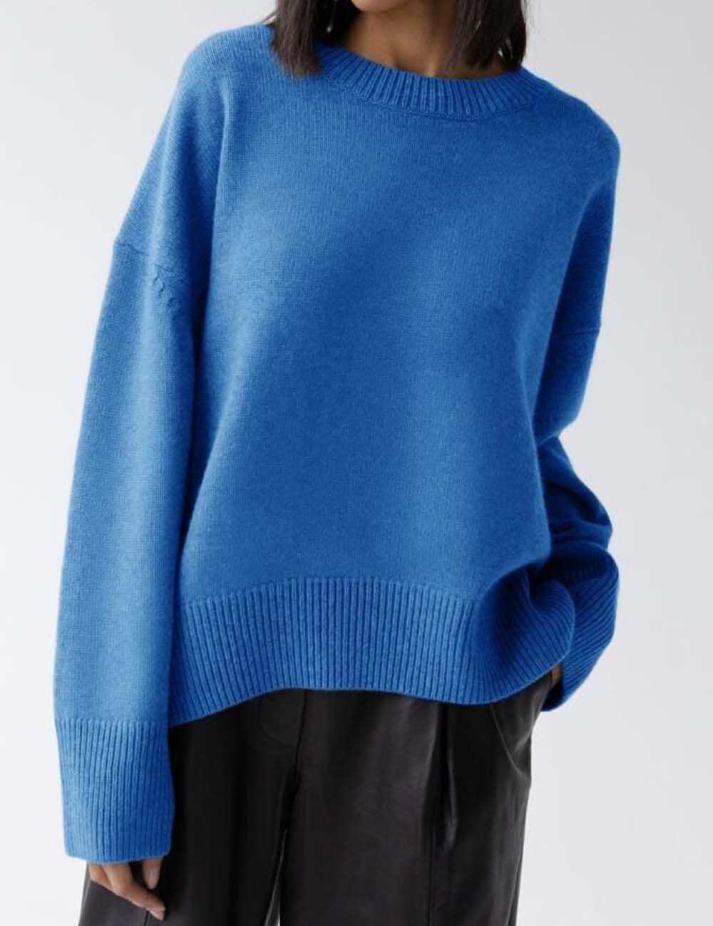 Simple Soft Solid Color Ribbed Knit Top