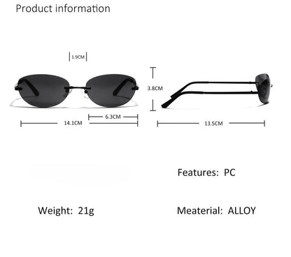 Rimless Retro Metal Minimalist Sunglasses
