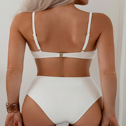 Solid Steel Wire High Waist Bikini