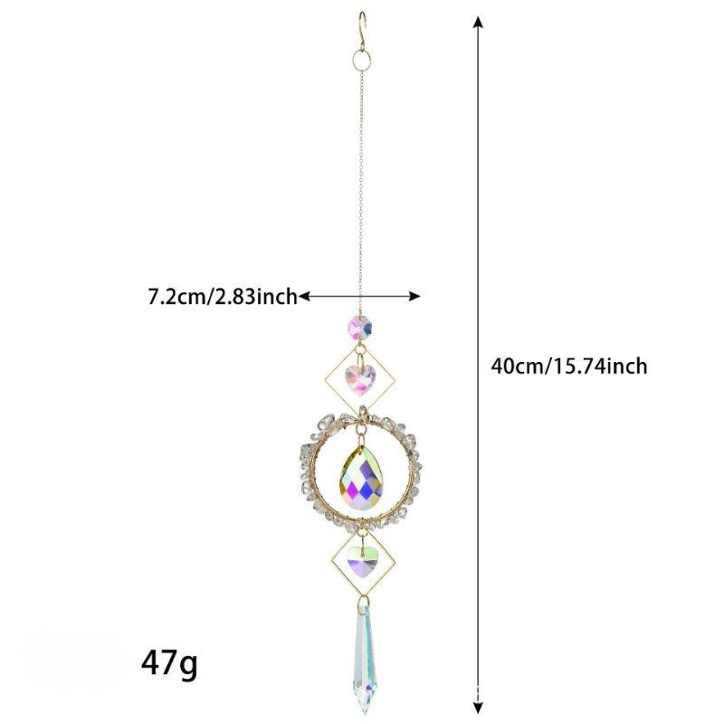 Colorful Stone Cross Crystal Home Hangings