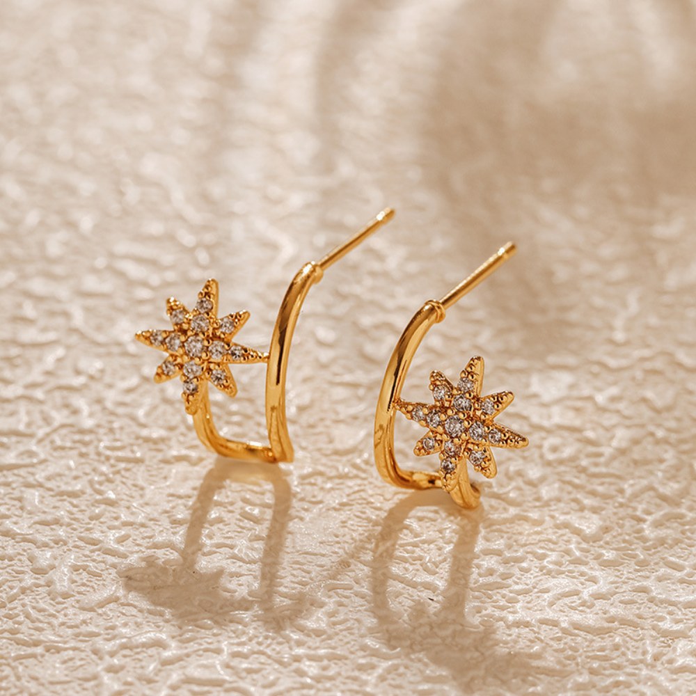 Snowflake Zircon Delicate Stud Earrings