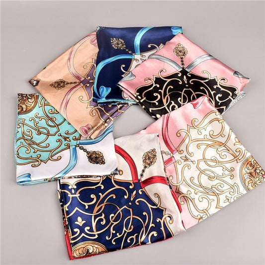 Carriage Printed Square Satin Scarf