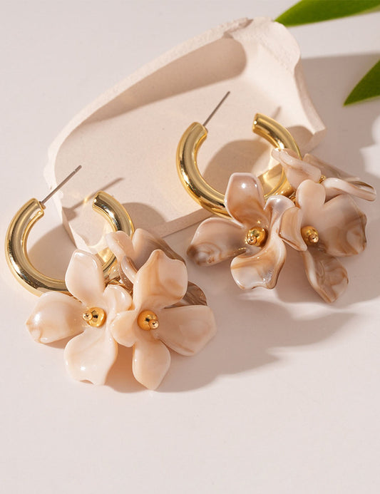 Acrylic Flower Petal Drop Stud Earrings