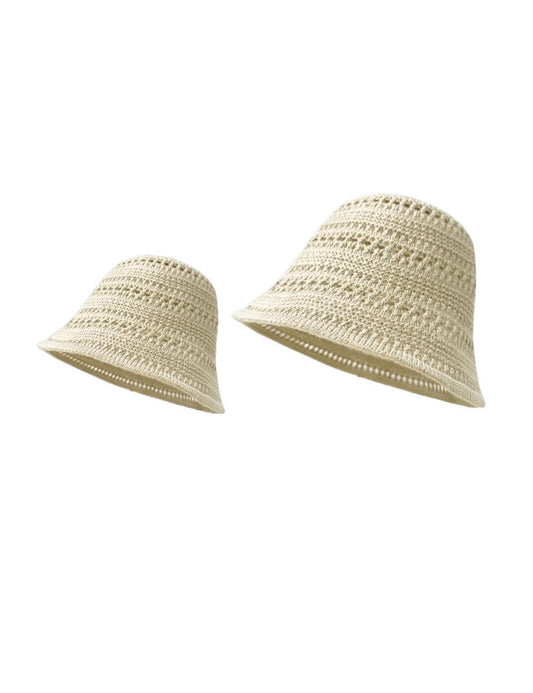 Solid Color Hollow Out Knitted Fisherman Hat