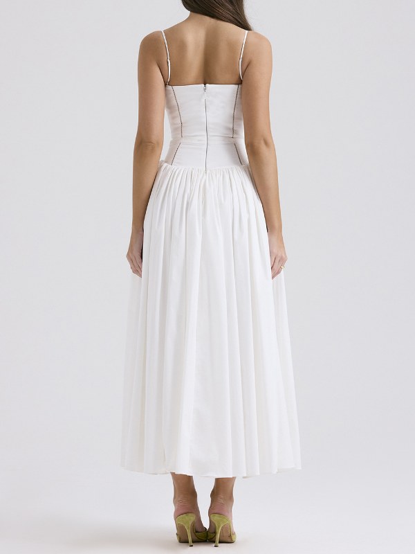 Floral Print Slim Maxi Spaghetti Dress