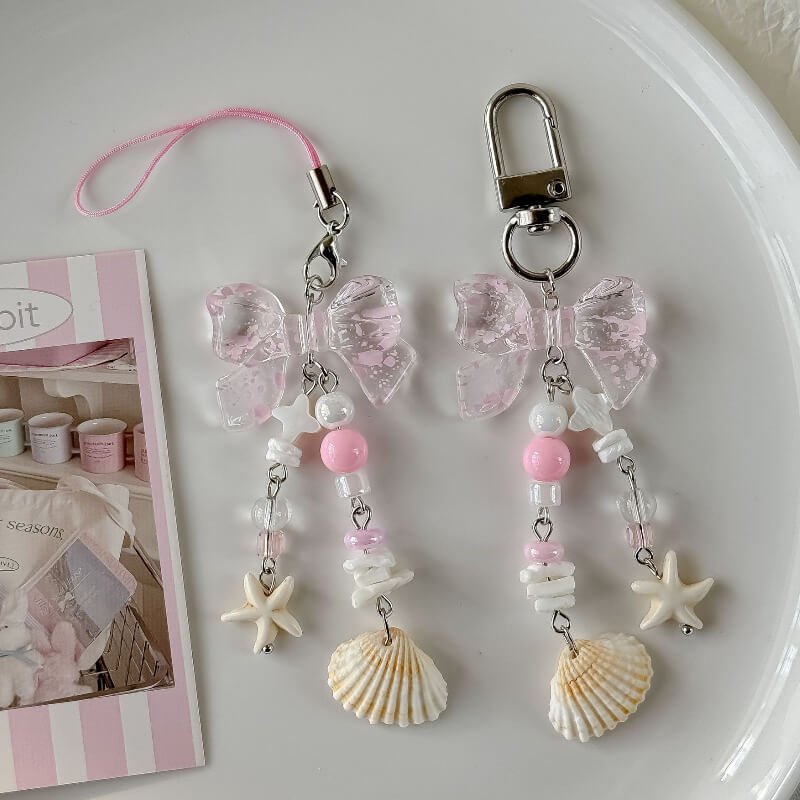 Cute Pink Butterfly Starfish Bag Charm
