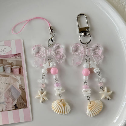 Cute Pink Butterfly Starfish Bag Charm