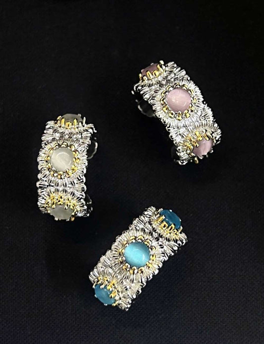 Vintage Flower Adjustable Open Ring