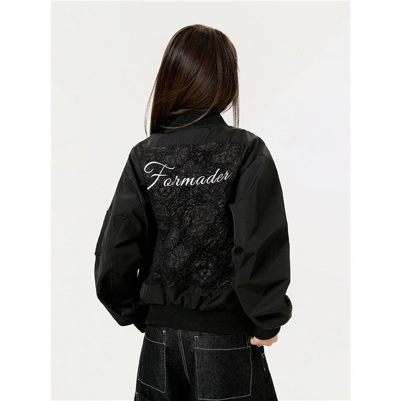 Premium Flight Jacket Heavy Floral Embroidery Casual Coat
