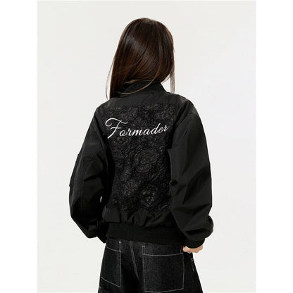 Premium Flight Jacket Heavy Floral Embroidery Casual Coat