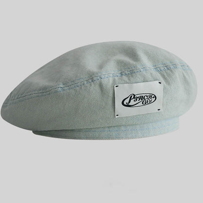Trendy Denim Solid Color Beret Hat