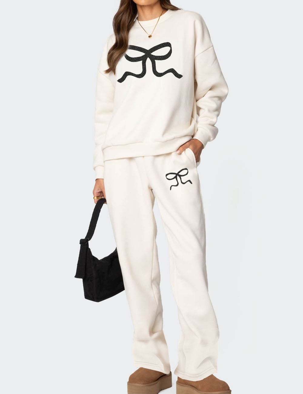 Casual Long Sleeve Thickened Sweatshirt Pants Set