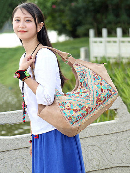 Retro Emboridered Tote Bag