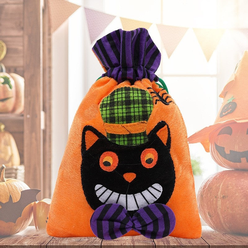 Kids Cute Cartoon Drawstring Halloween Party Candy Bag