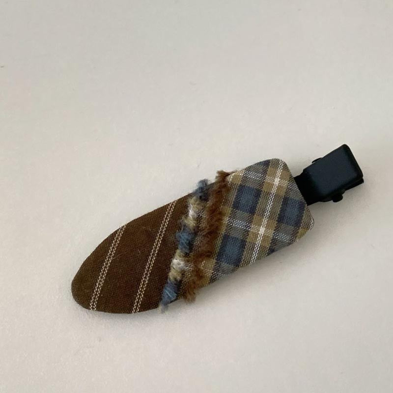 Plaid Color Block Geometric Hair Clip