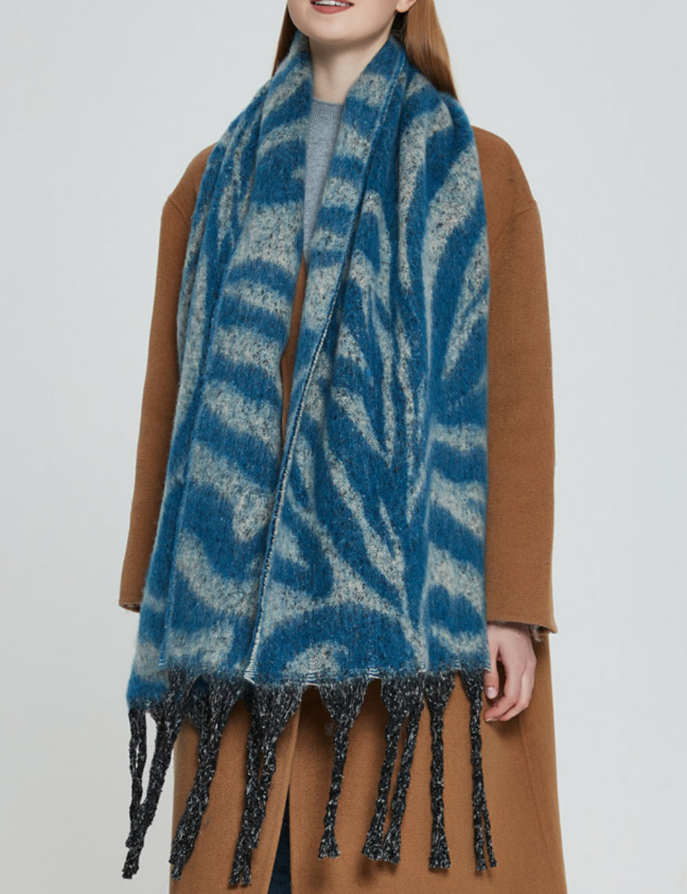 Zebra Print Tassel Scarves