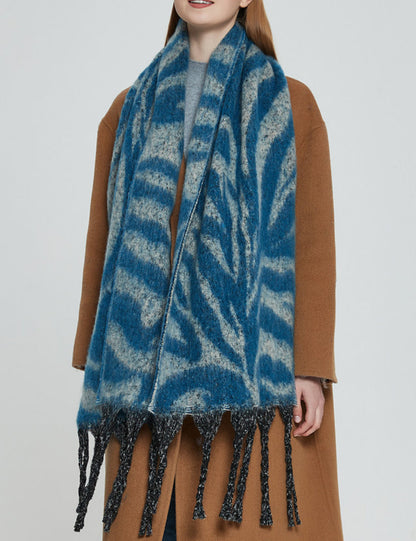 Zebra Print Tassel Scarves