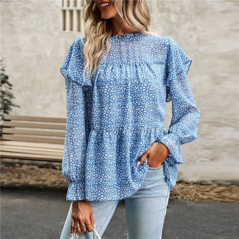 Lotus Lantern Sleeve Floral Shirt