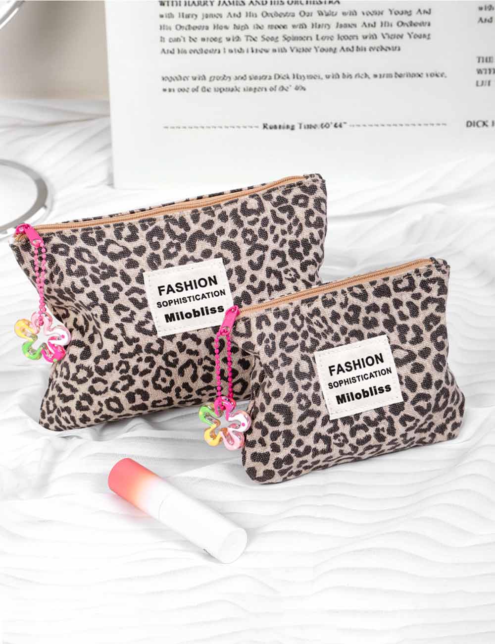 Leopard Print Portable Makeup Bag