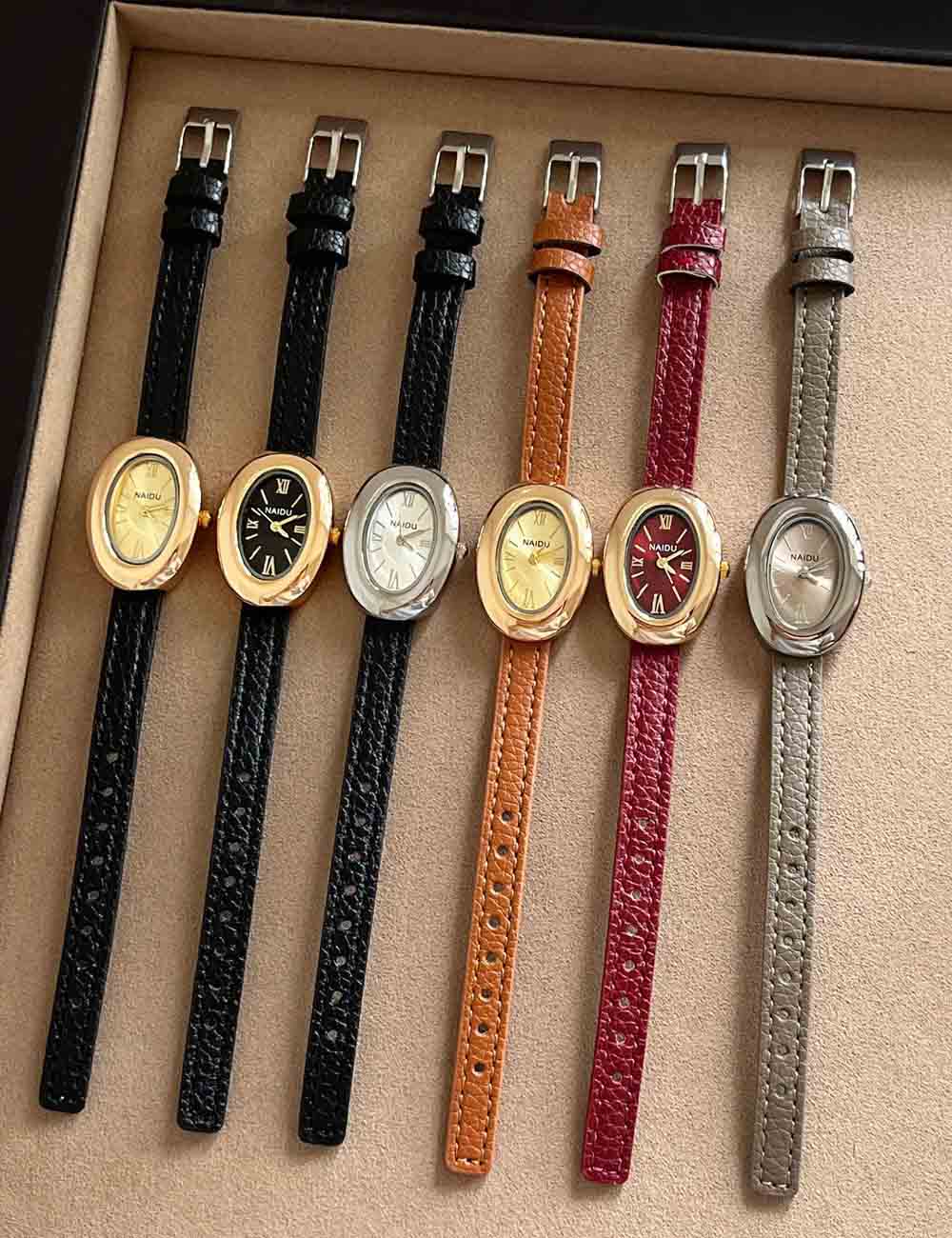 Leather Strap Vintage Oval Watch