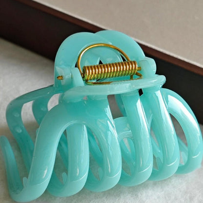 Elegant Large Solid Color Pumpkin Hair Claw