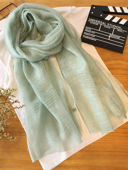 Silk Solid Vintage See-Through Fashion Scarf