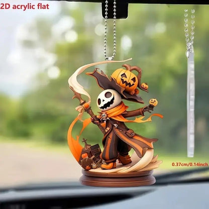 Halloween Pumpkin Bone Car Keychain Ornament