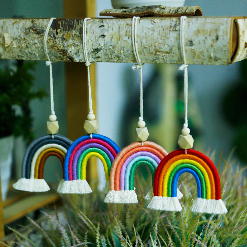 Creative Pendant Bohemian Tassel Bag Pendant Rainbow Keychain