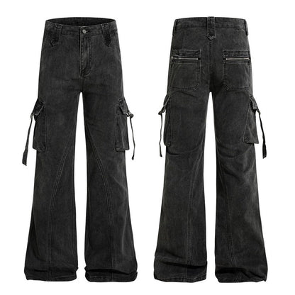 Washed Distressed Cargo Pants