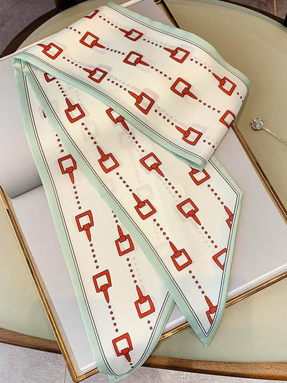 Original Striped&Plaid Print Hair Band&Silk Scarf