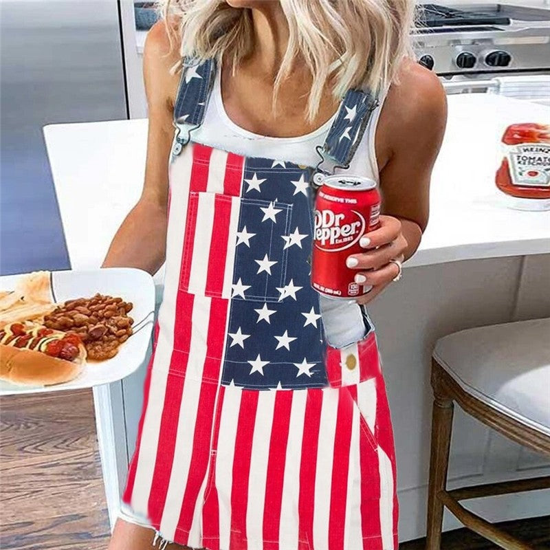 Stylish Versatile Denim Overall Skirt