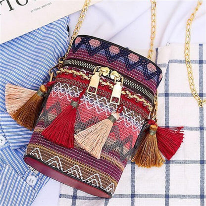 Casual Zippered Tasseled Anti-Stress All-Match Lightweight Bag