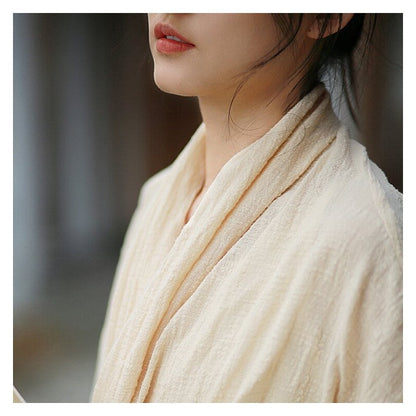 Solid Color Artistic Waist Belt Cardigan